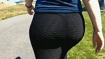 A Curvy Mom'S Exposed Butt In Public While Wearing Leggings