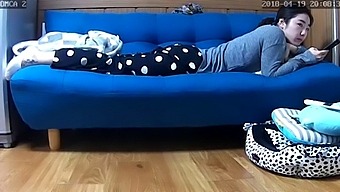 Korean Webcam Girl Caught In The Act Of Self-Pleasure