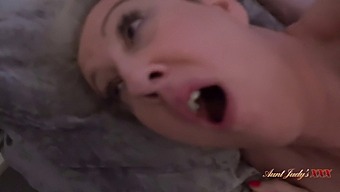 Mature British Stepmom Mrs. Maggie Moon Gets Caught Masturbating By Stepdaughter