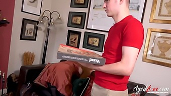 Mature Redhead With Big Natural Tits Exchanges Sex For Pizza