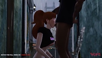 마코토의 공공장소에서의 첫 번째 불륜은 야외에서 일어난다
