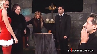 Blonde Santa'S Christmas Visit To The Church Leads To Passionate Encounters With Nun And Priest