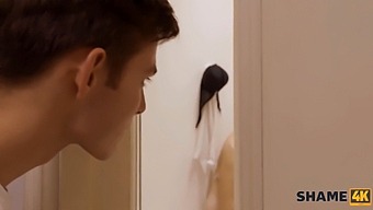 Boy Joins Older Blonde In Shower For Sexual Encounter